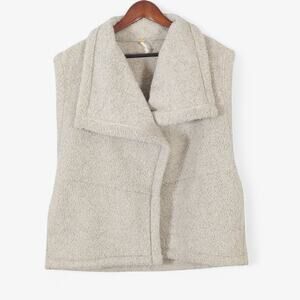 Lucy Women’s Vest Minimalist Athleisure Faux Shearling Gray Asymmetrical Size XL